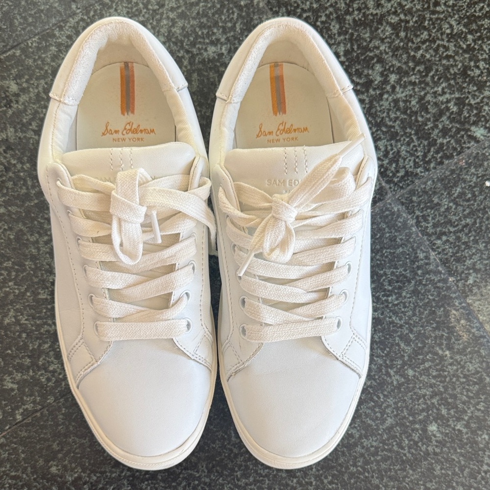 Sam Edelman Women's Cream Lace-Up Sneakers